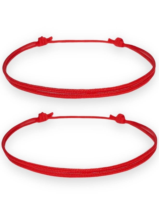 Luck Strings Set of 2 (two) Red String Bracelet protection Couples Bracelets Adjustable Sliding Cord for Men and Women Teen Kabbalah Amulet Gift - Image 1